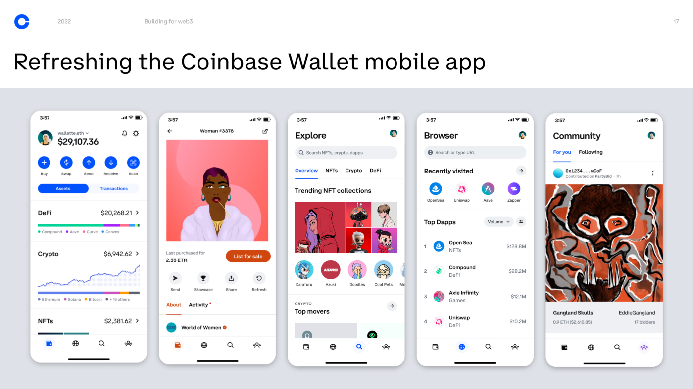 Refreshing the Coinbase Wallet mobile app