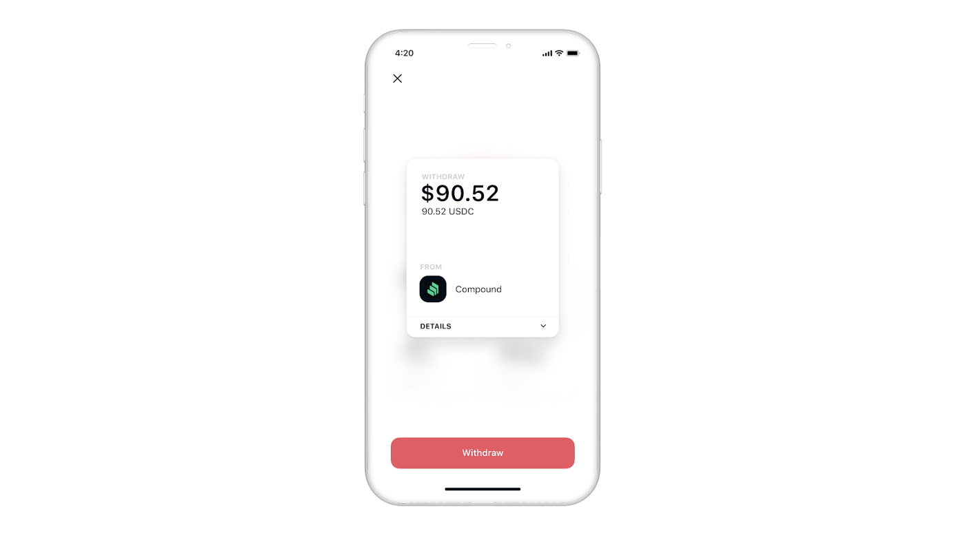 And you can cash out by withdrawing the crypto from the smart contract back to your Wallet.