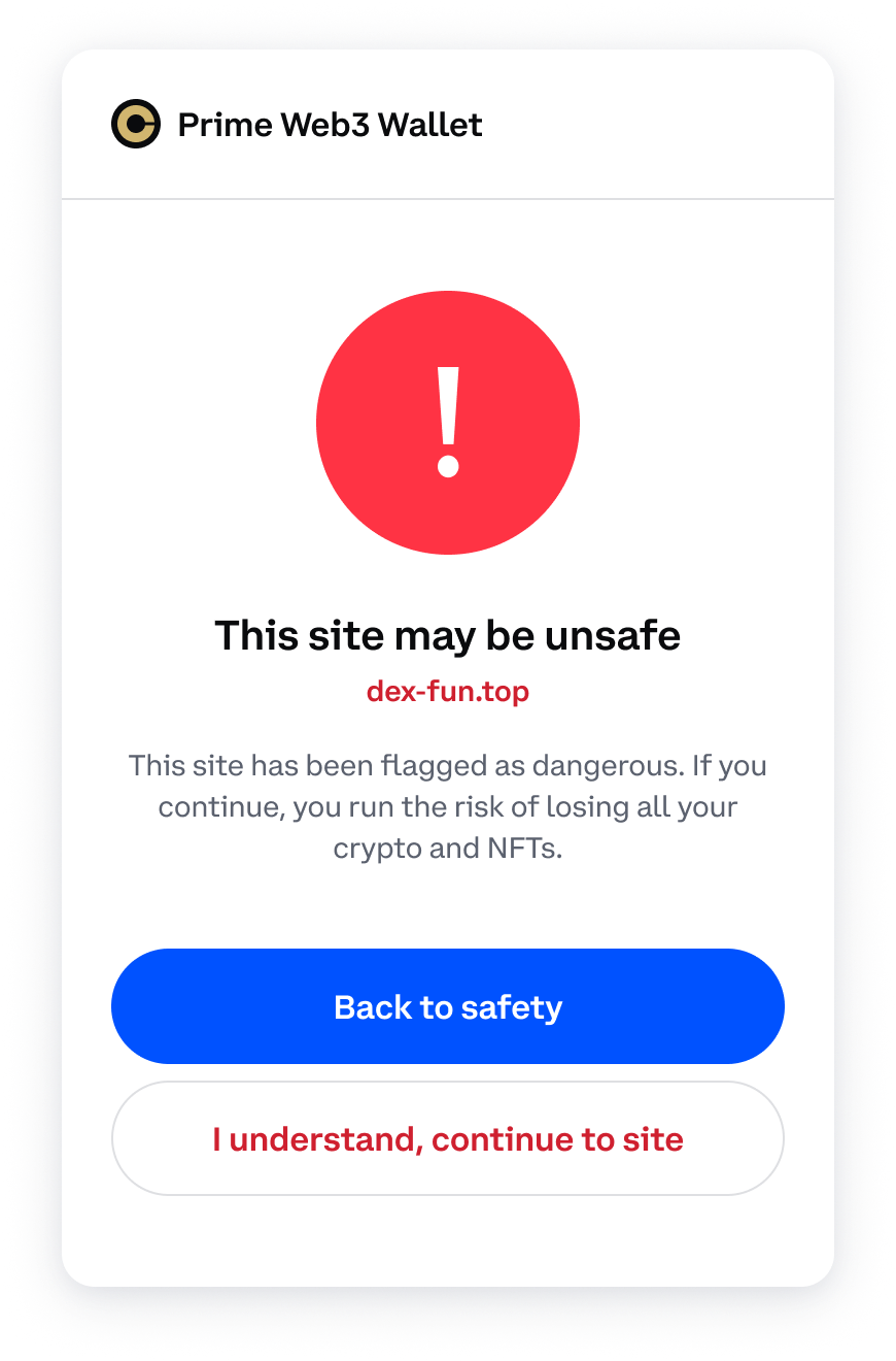Warning—unsafe site 